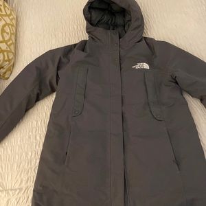 Women’s XXL north face heavy parka-charcoal gray